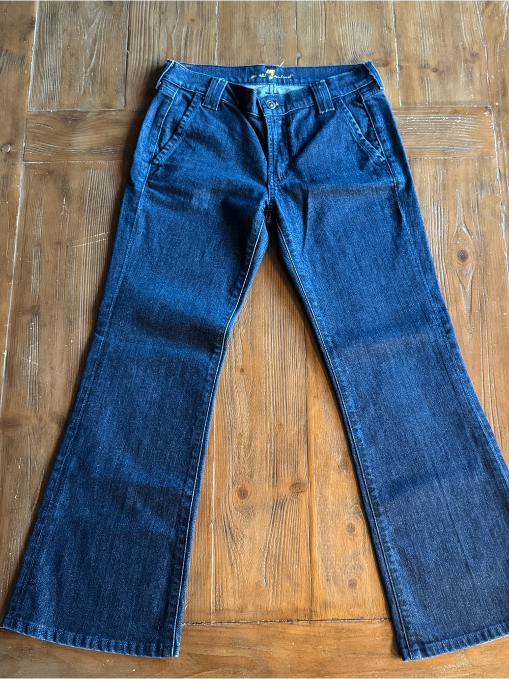 7 For All Mankind Dark Blue Flare Jeans